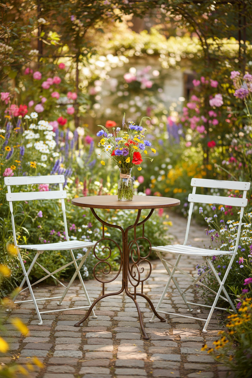 Tuintafel 60 x 72 cm, roestbruin
