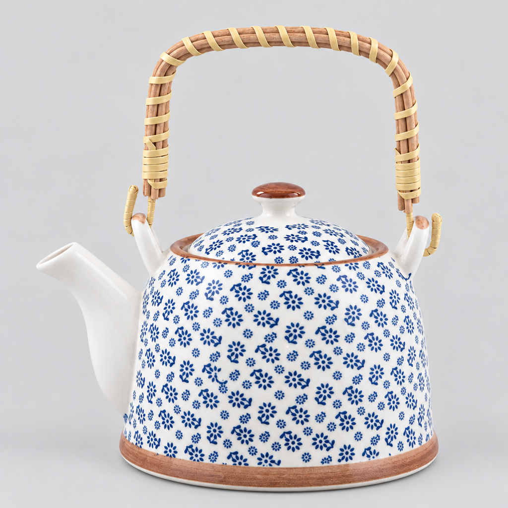 Theepotje, rood of blauw, 700 ml