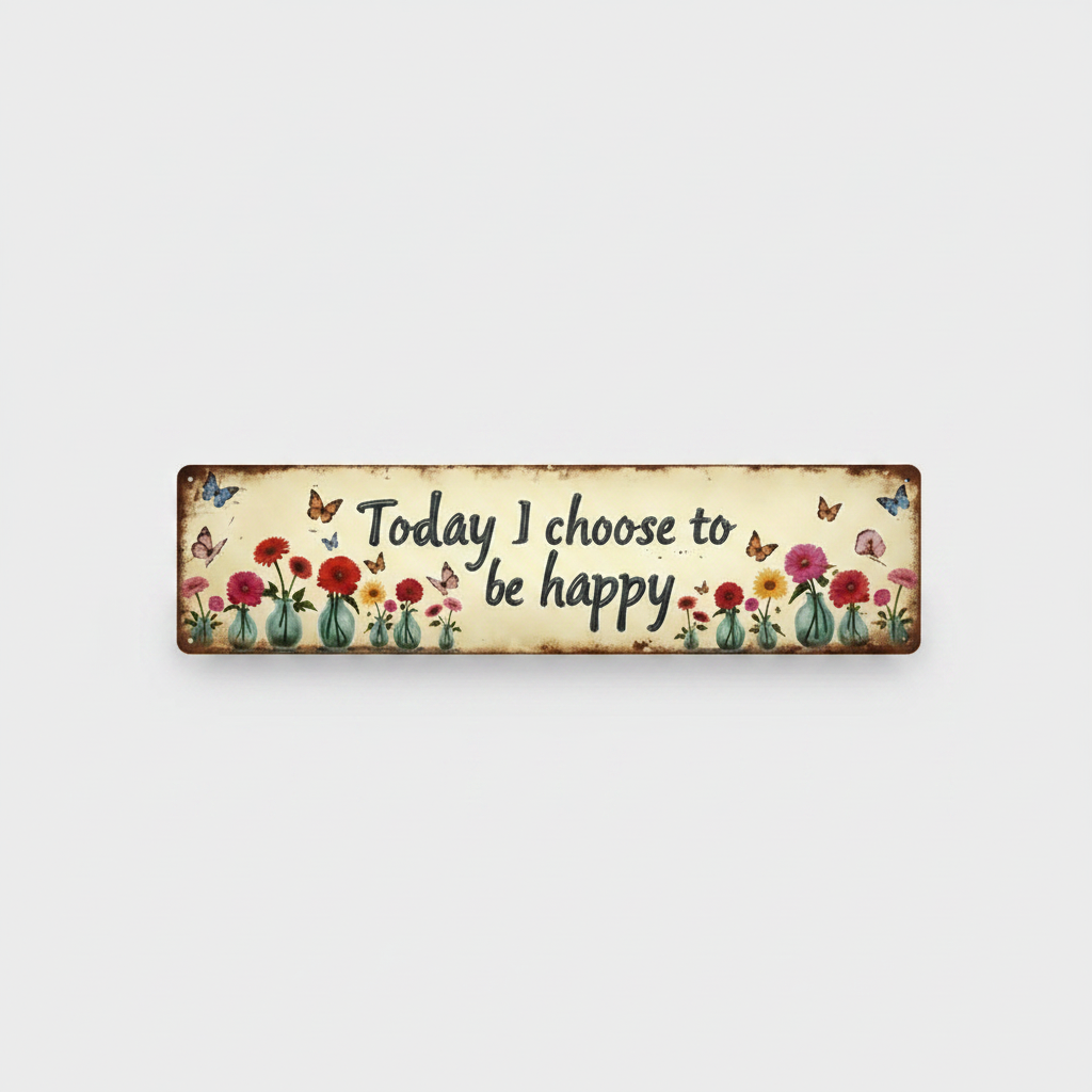 Decoratiebord, metaal, 40 x 10