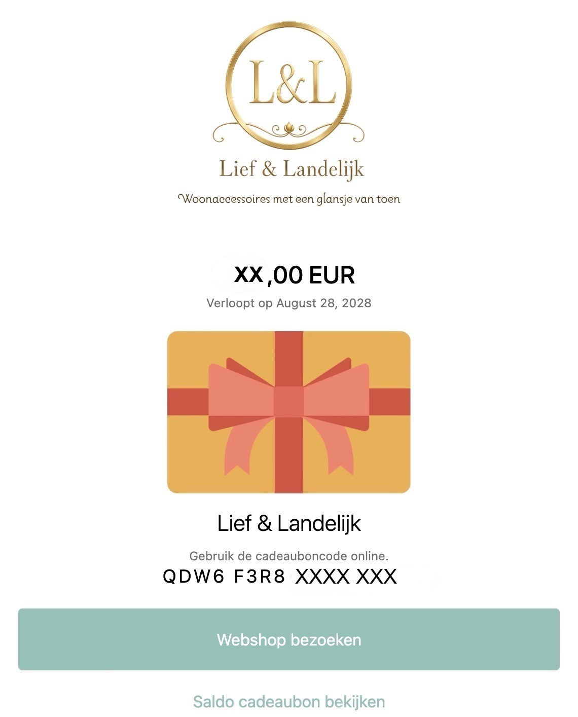 Cadeaubon digitaal