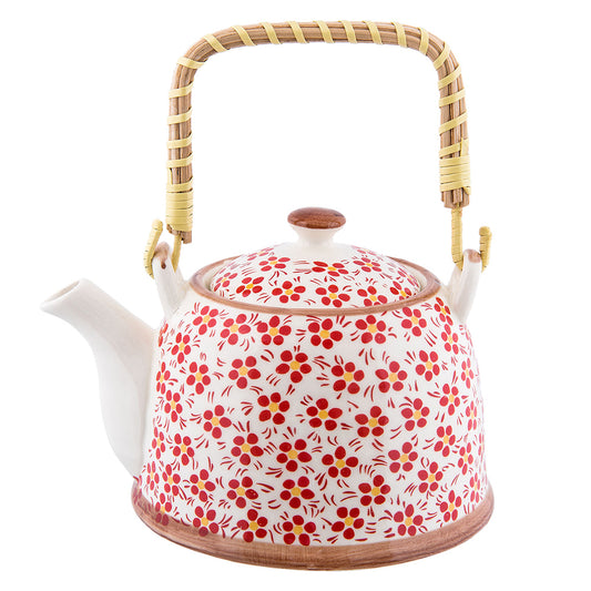 Theepotje, rood of blauw, 700 ml