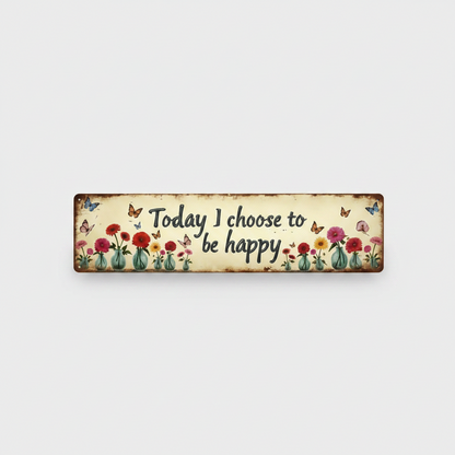 Decoratiebord, metaal, 40 x 10