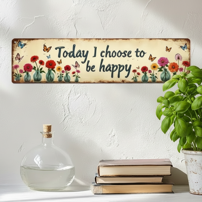 Decoratiebord, metaal, 40 x 10