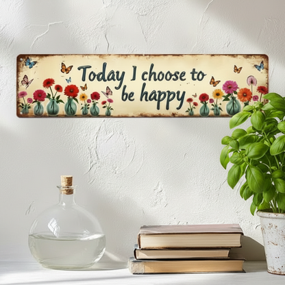 Decoratiebord, metaal, 40 x 10