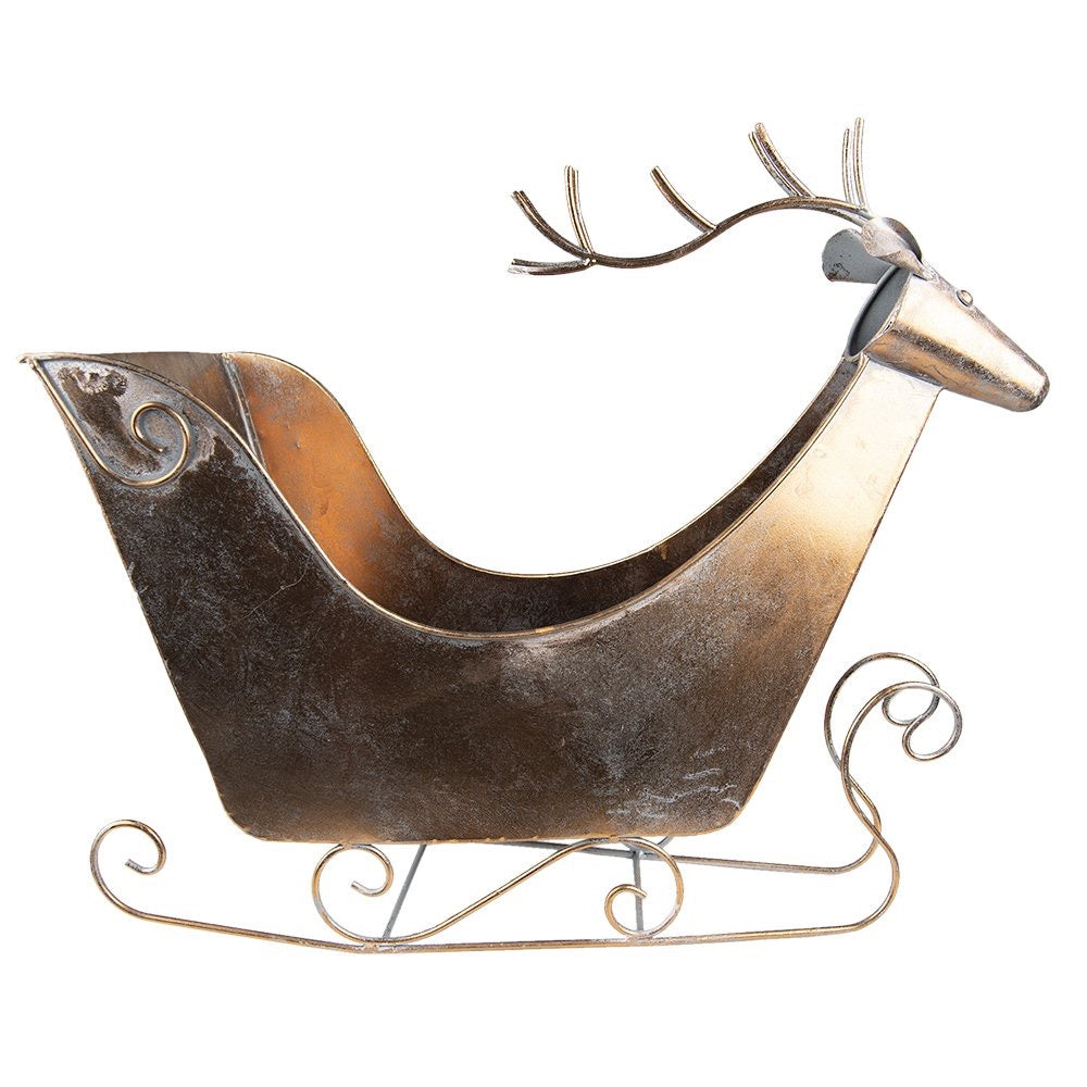Kerstdecoratie slee hert, 26 x 49 x 26