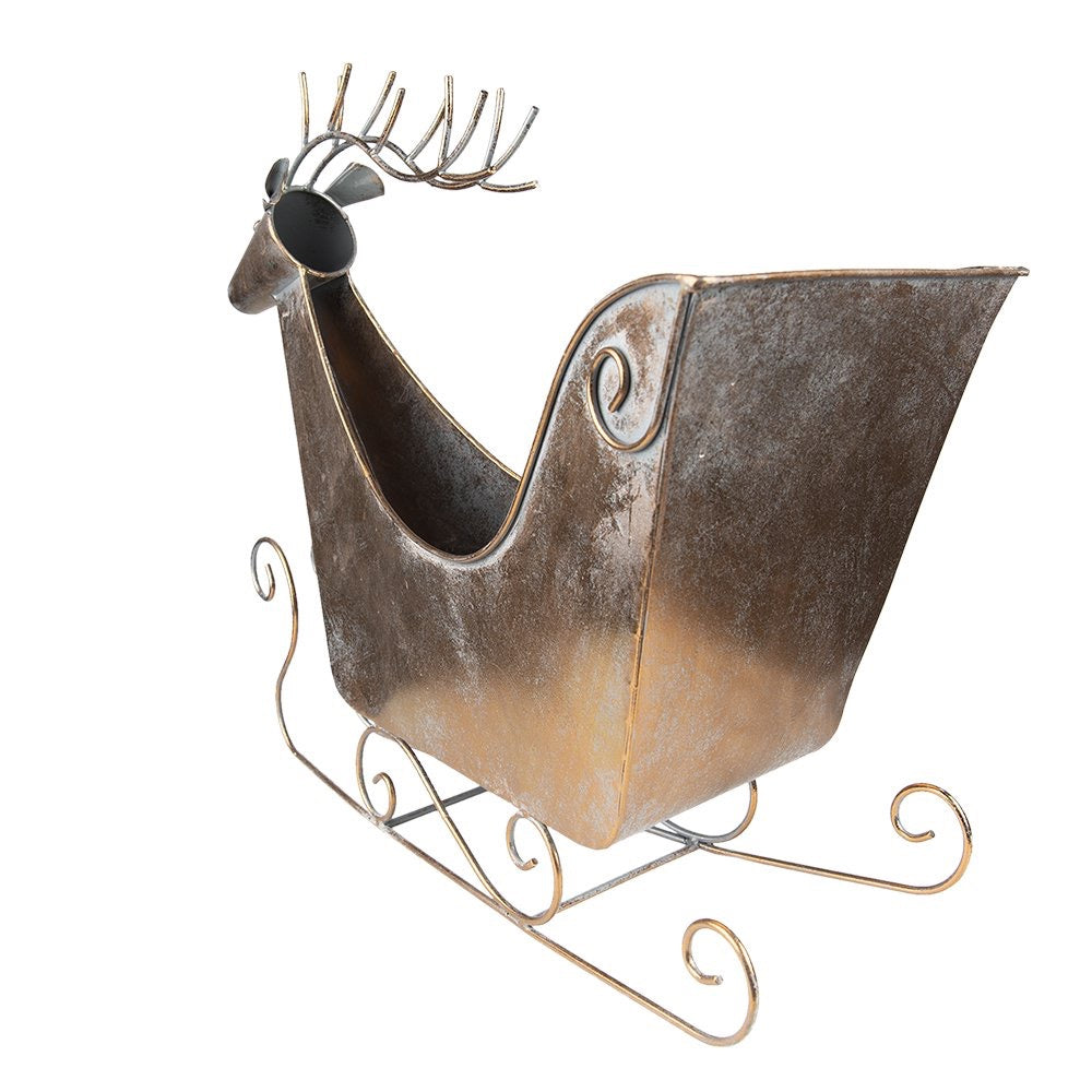 Kerstdecoratie slee hert, 26 x 49 x 26