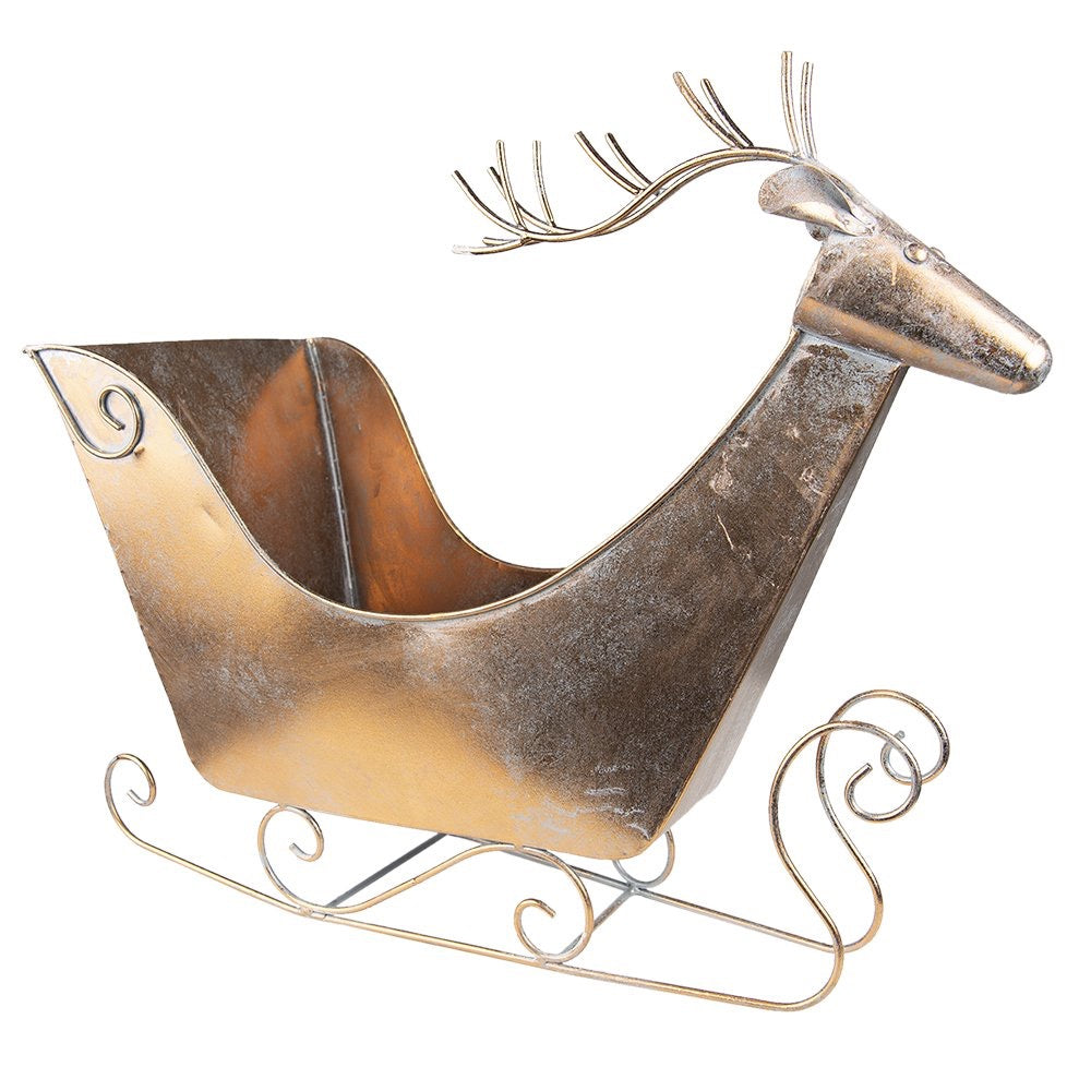 Kerstdecoratie slee hert, 26 x 49 x 26