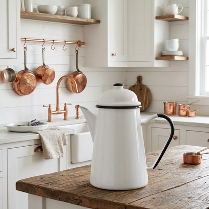 Enamel coffee pot, 1.2 litres