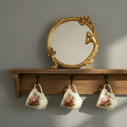 Vintage look spiegel, 23 x 25 cm