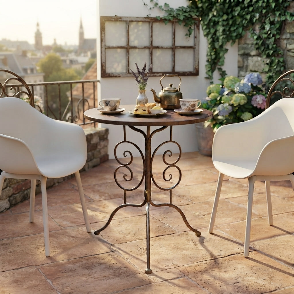Tuintafel 60 x 72 cm, roestbruin