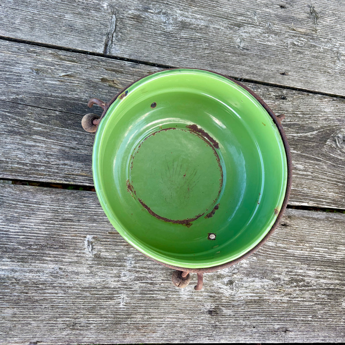 Brocante, emaille bloemenschaal, ø 25