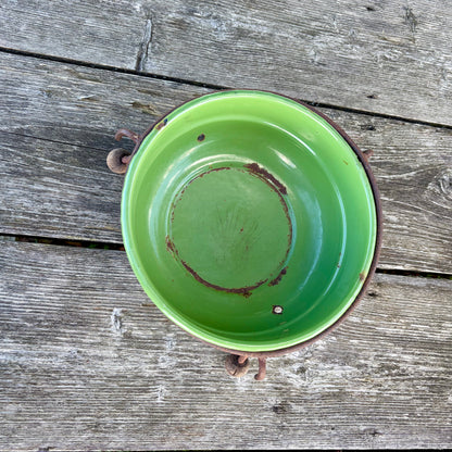 Brocante, emaille bloemenschaal, ø 25