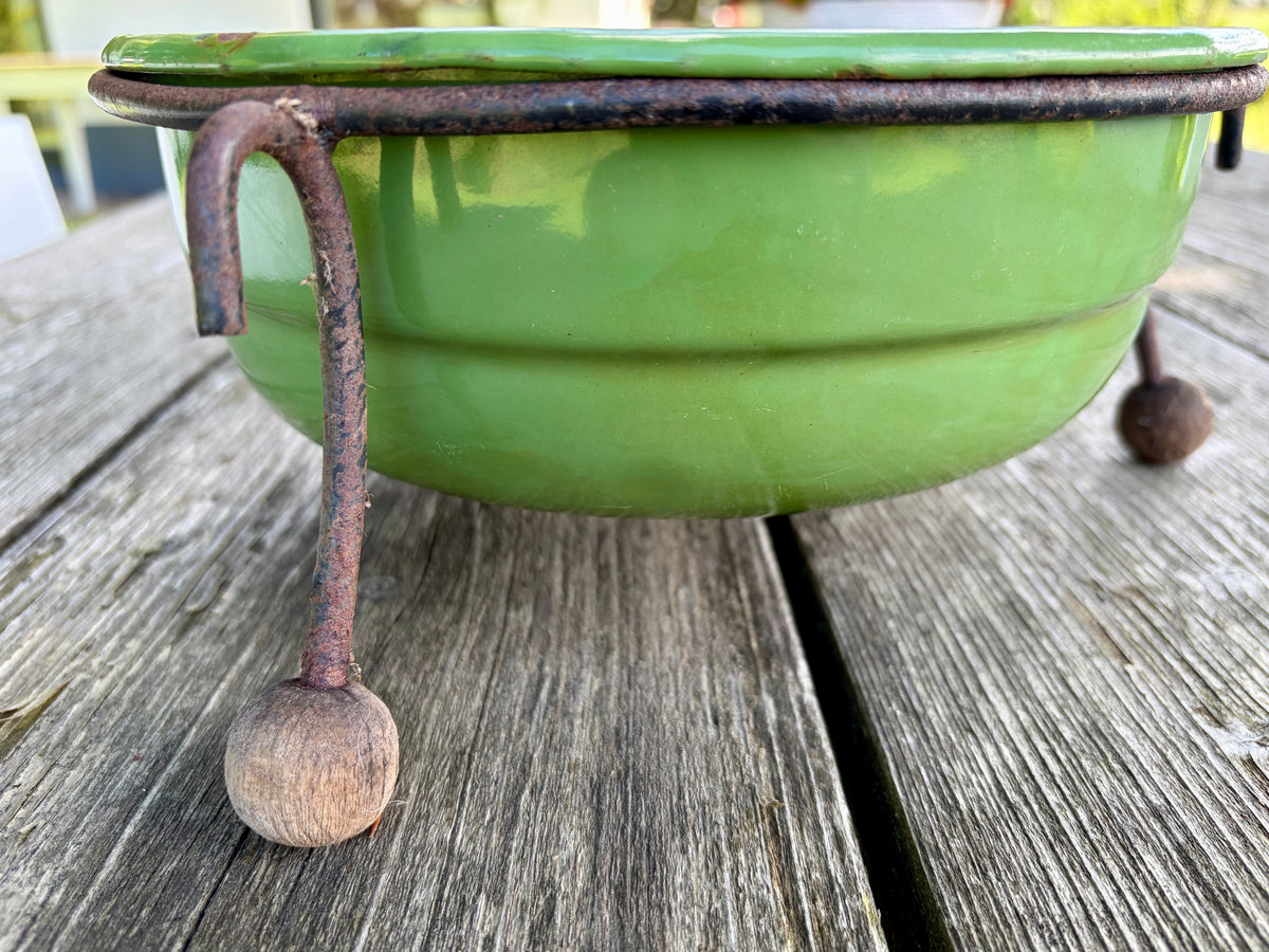 Brocante, emaille bloemenschaal, ø 25