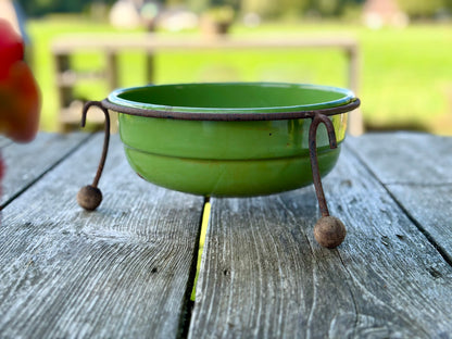 Brocante, emaille bloemenschaal, ø 25