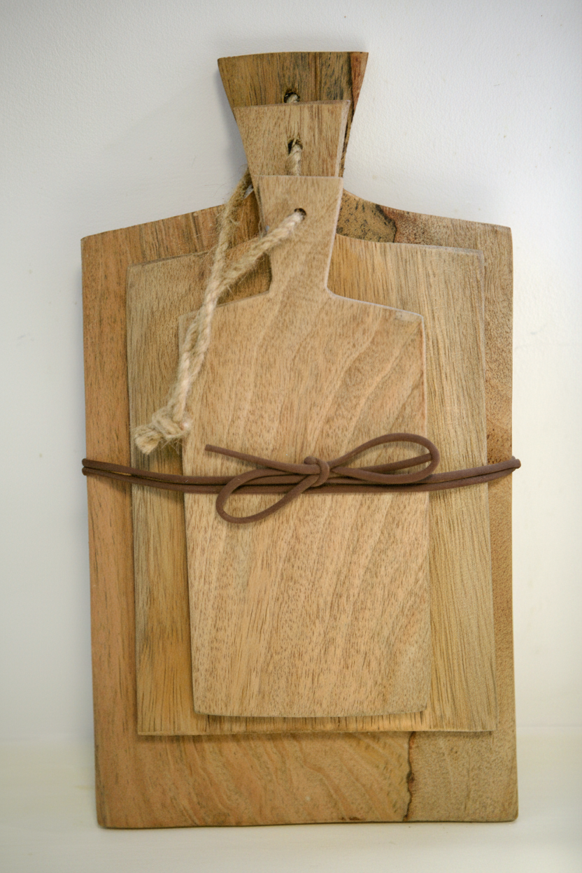 Houten snijplankjes, set
