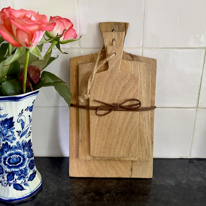 Houten snijplankjes, set